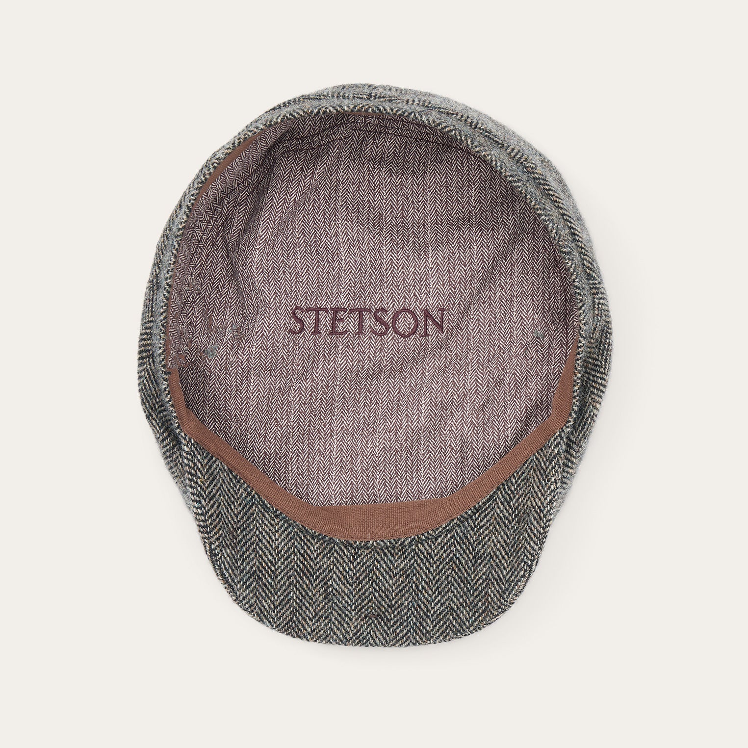 Wool Herringbone Driver Cap Anthra Melange Herringbone