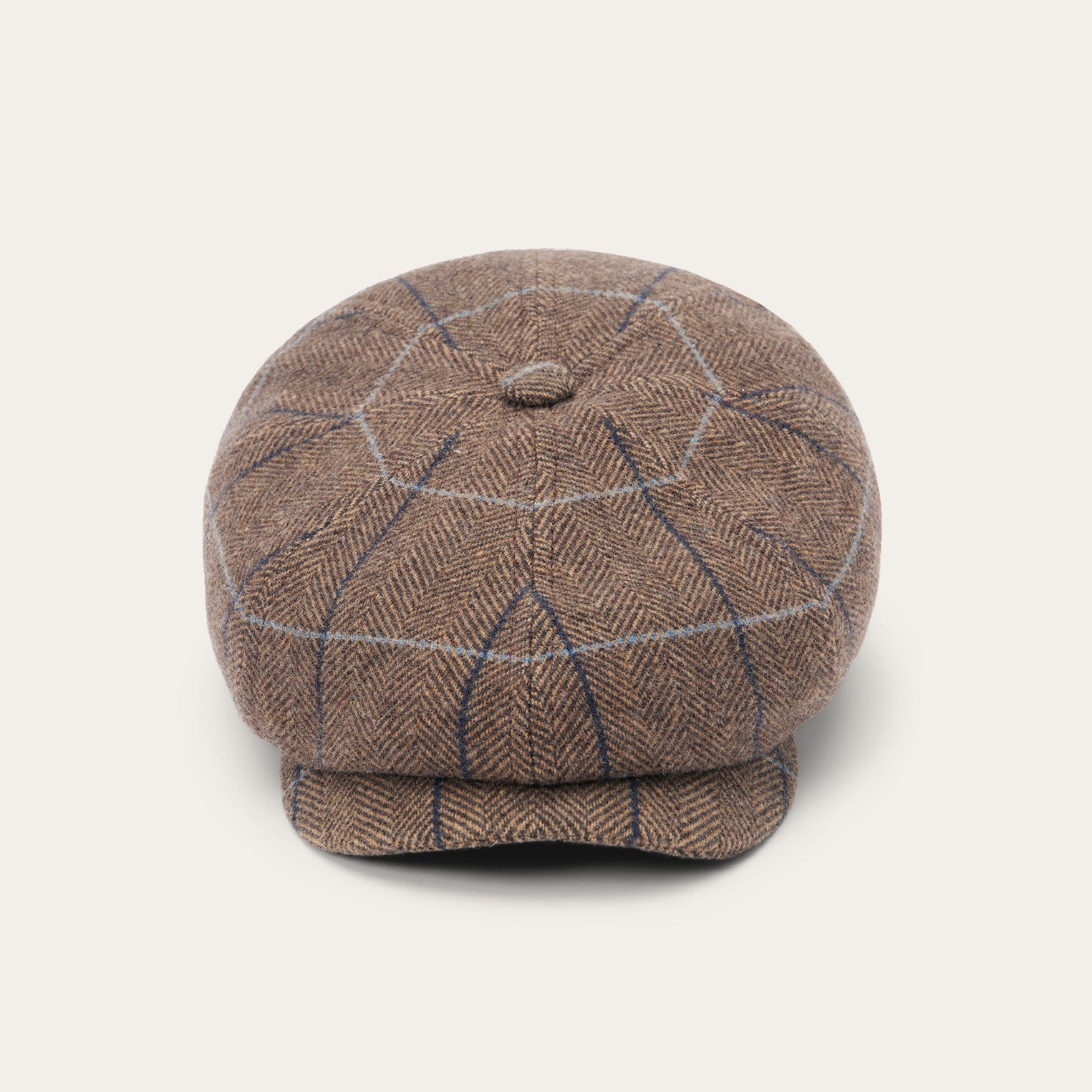 Wool Herringbone Hatteras Cap Camel Herringbone