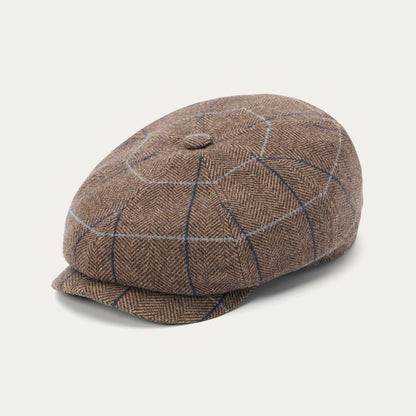 Wool Herringbone Hatteras Cap Camel Herringbone