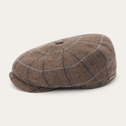 Wool Herringbone Hatteras Cap Camel Herringbone