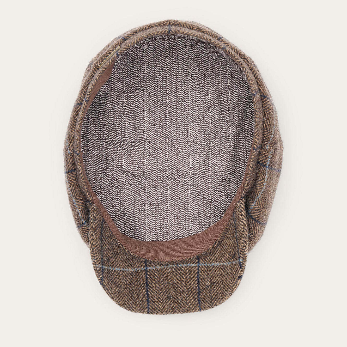 Wool Herringbone Hatteras Cap Camel Herringbone