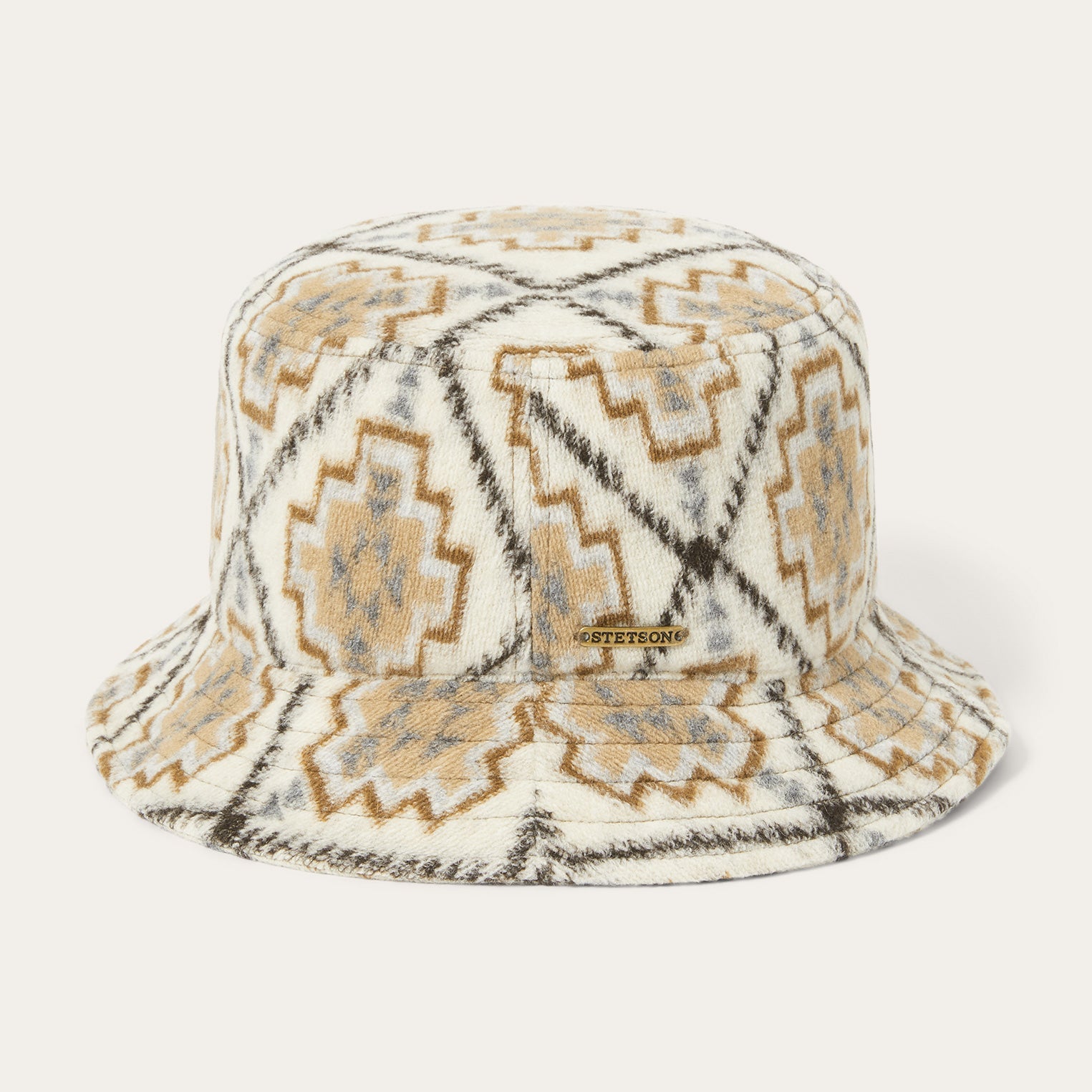 Navajo Jersey Bucket Hat Off White / Beige