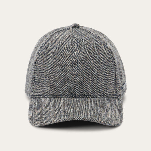 Wool Herringbone Baseball Cap Anthra Melange Herringbone