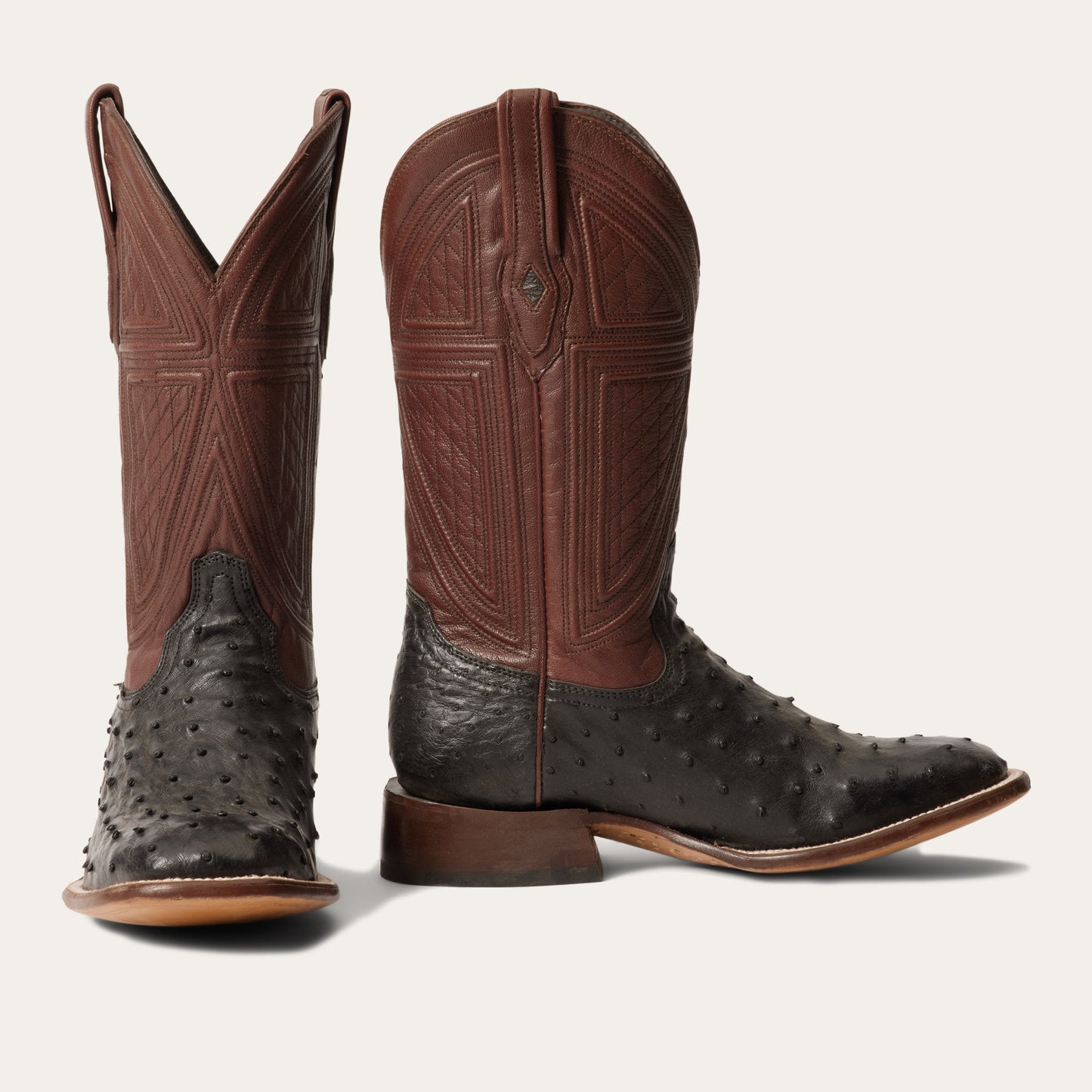 Dillon Ostrich Boots Black
