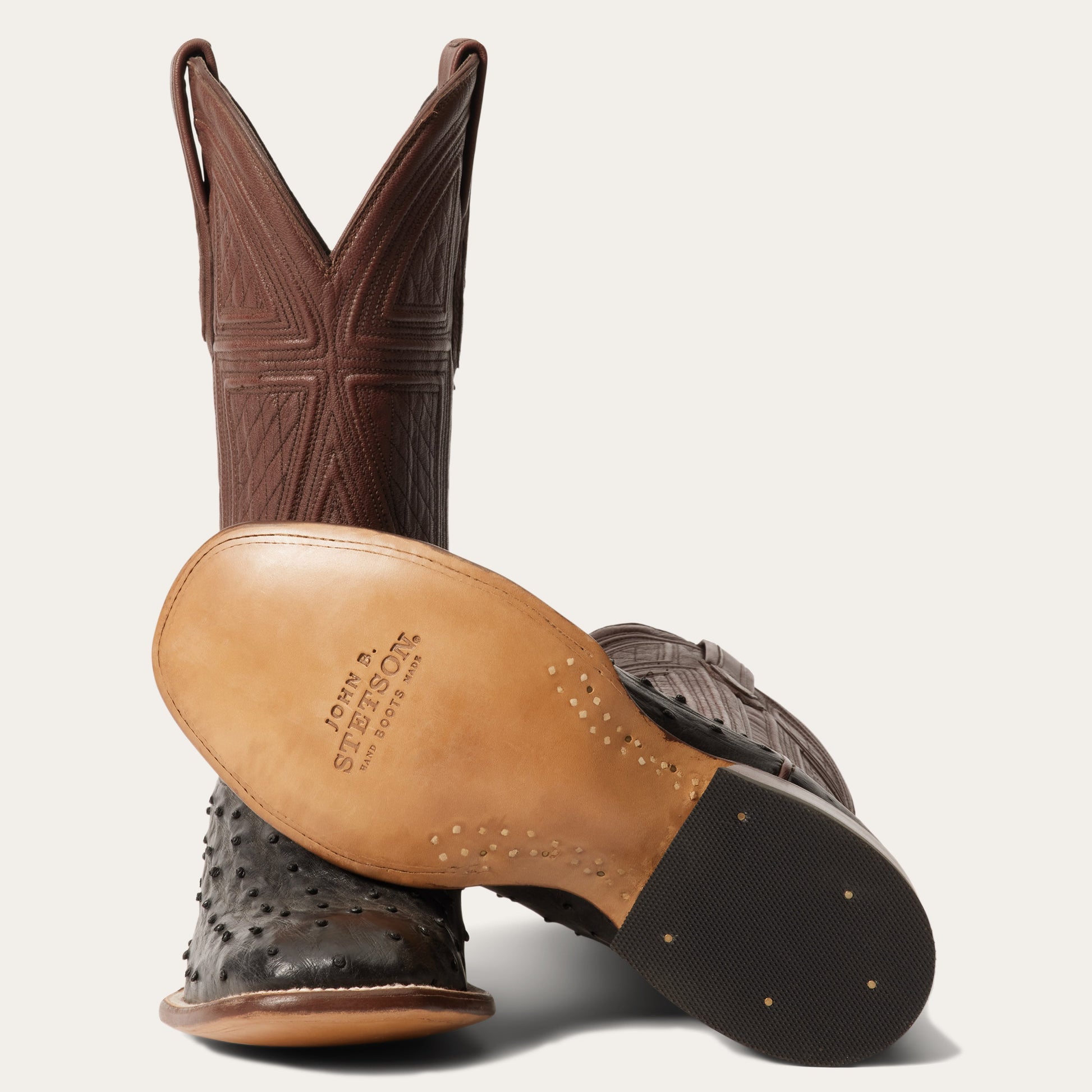 Dillon Ostrich Boots Black