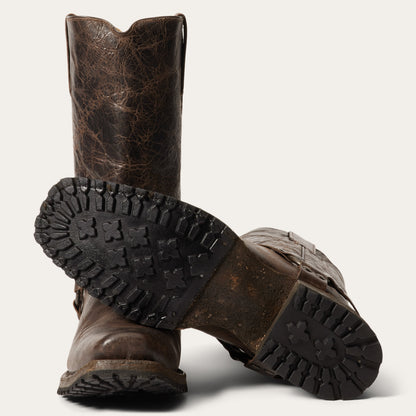 Heritage Harness Boots Waxed Dark Brown
