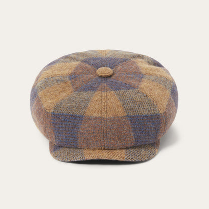 Wool Check Hatteras Cognac/Sand/Blue