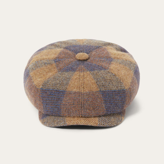 Wool Check Hatteras Cognac/Sand/Blue