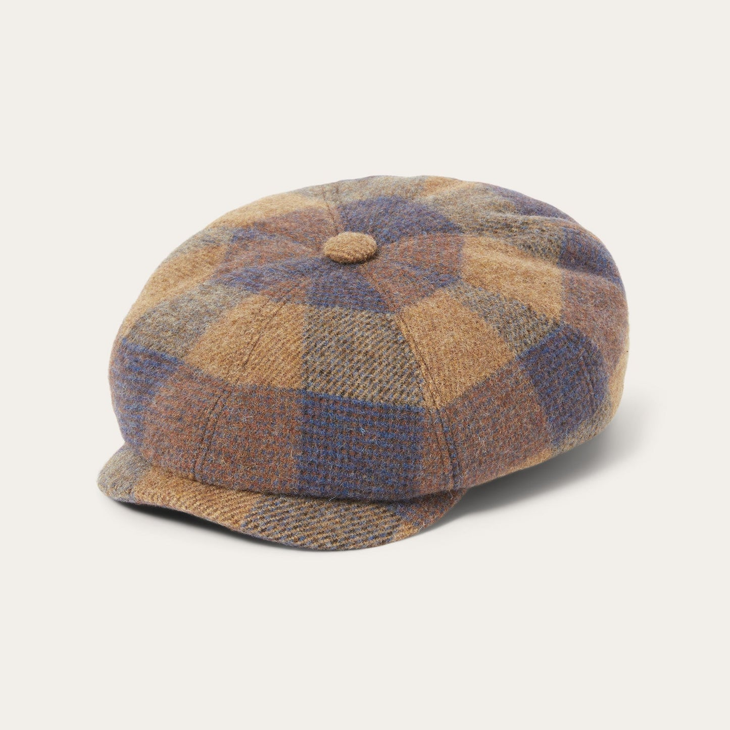 Wool Check Hatteras Cognac/Sand/Blue