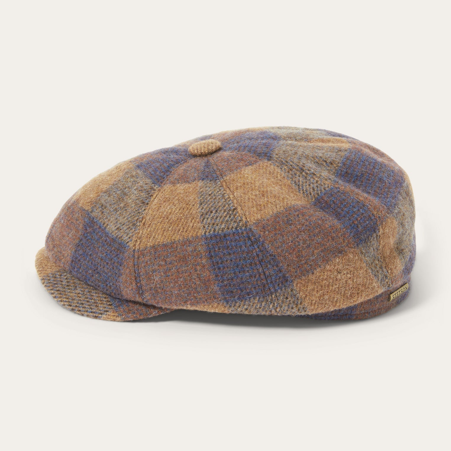 Wool Check Hatteras Cognac/Sand/Blue