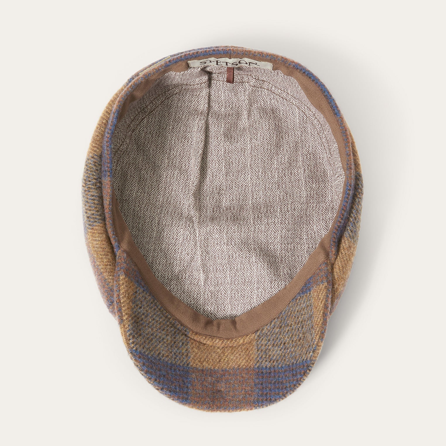 Wool Check Hatteras Cognac/Sand/Blue