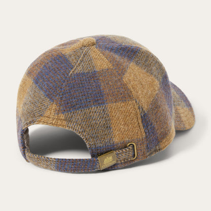Wool Check Baseball Cap Cognac/Sand/Blue