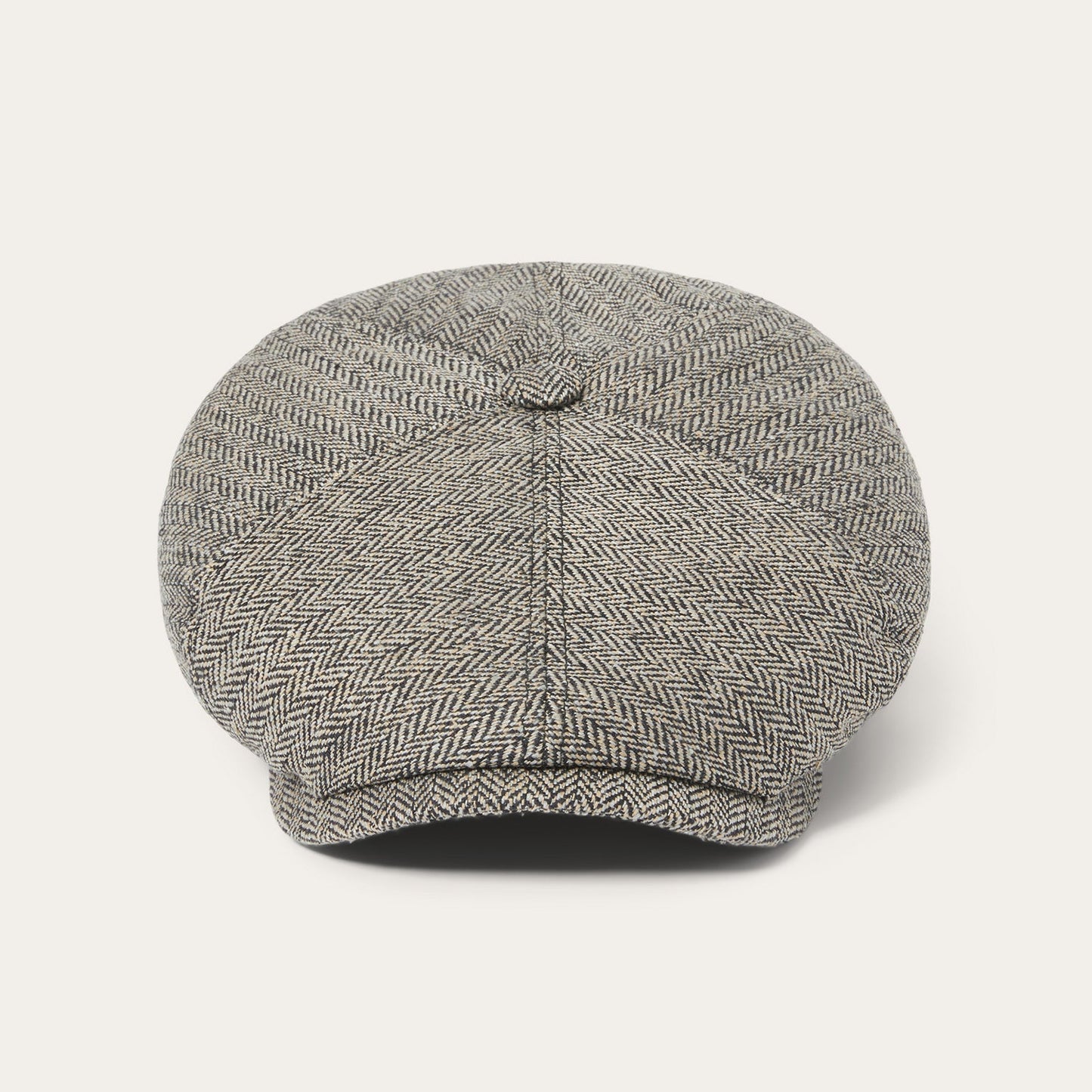 Silk Six-Panel Cap Black/Brown Herringbone