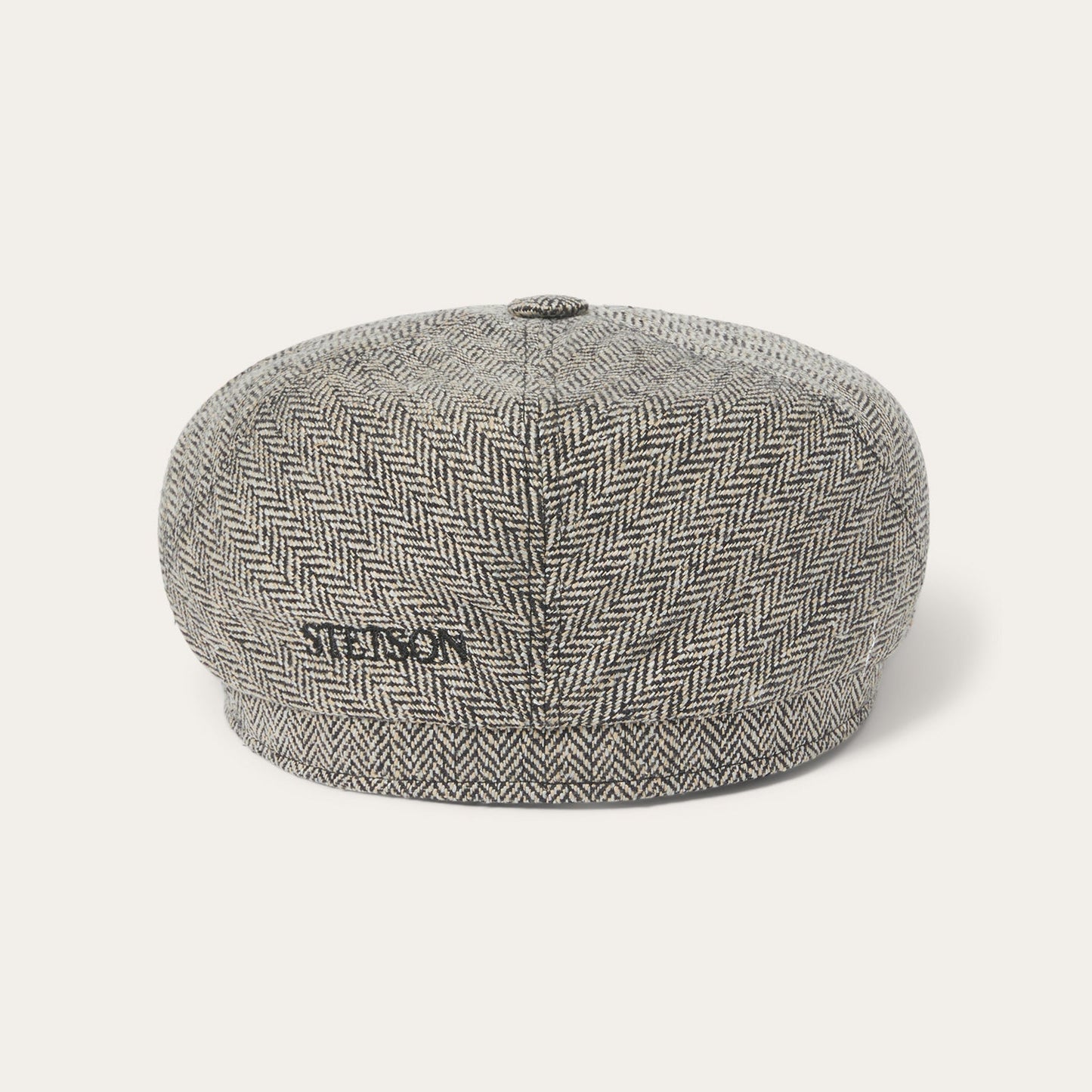Silk Six-Panel Cap Black/Brown Herringbone