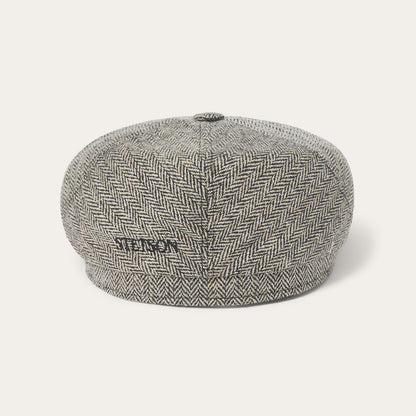 Silk Six-Panel Cap Black/Brown Herringbone