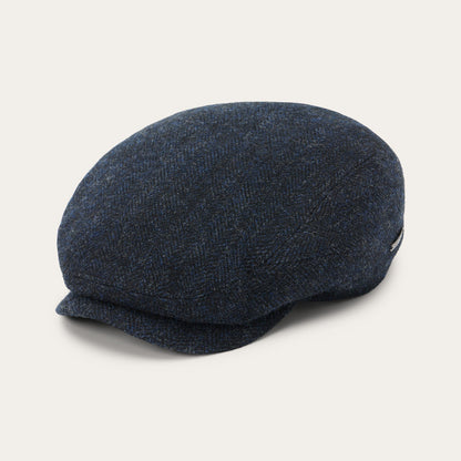 Wool Herringbone Driver Cap Dark Navy Herringbone