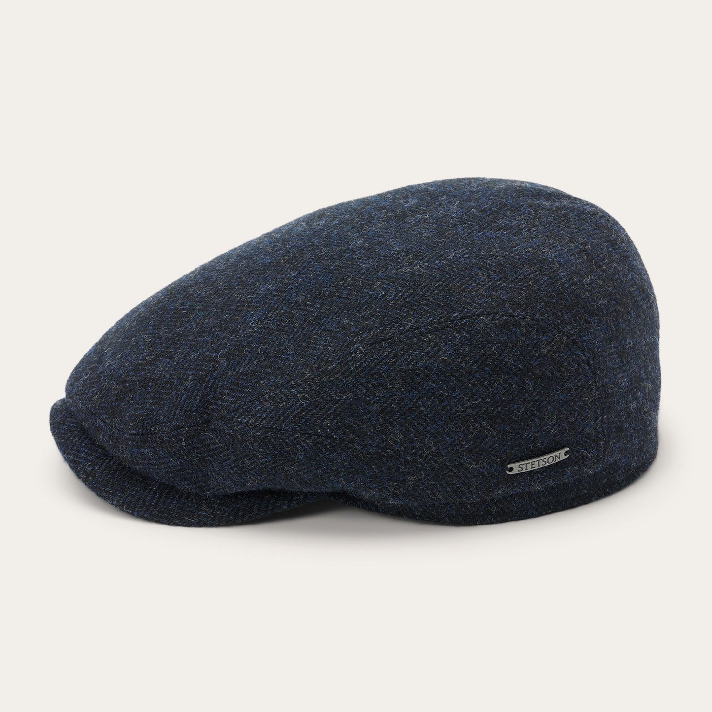 Wool Herringbone Driver Cap Dark Navy Herringbone