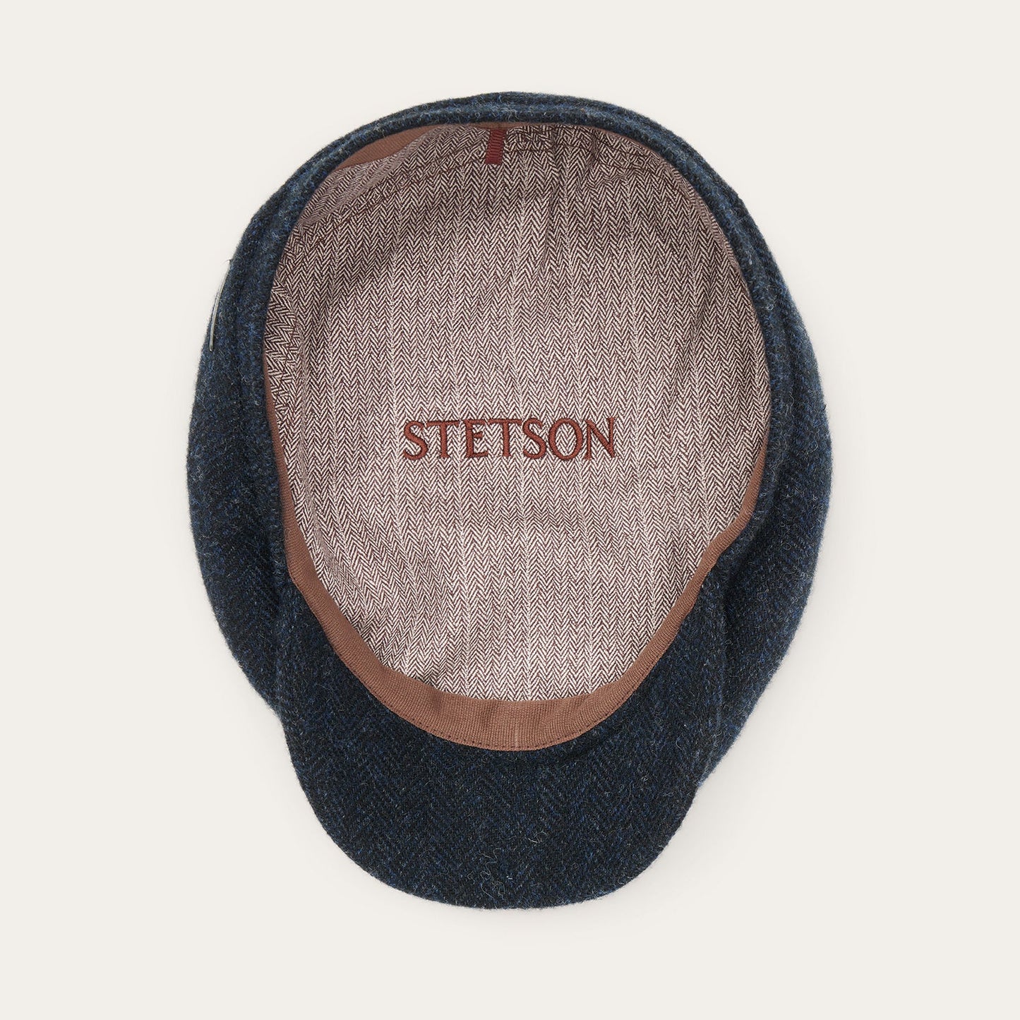 Wool Herringbone Driver Cap Dark Navy Herringbone