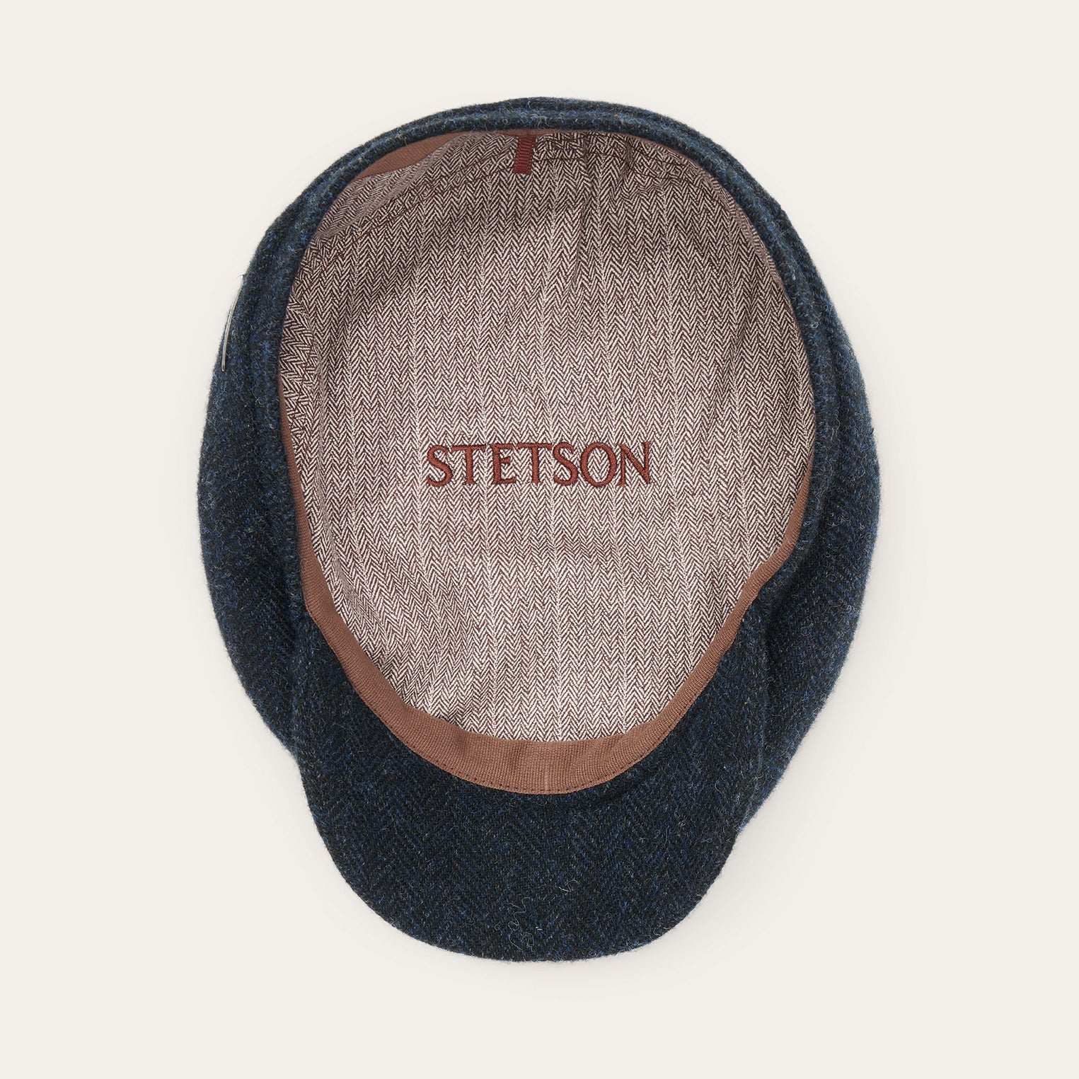 Wool Herringbone Driver Cap Dark Navy Herringbone