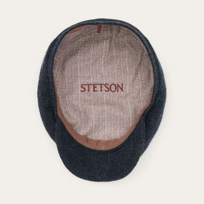 Wool Herringbone Driver Cap Dark Navy Herringbone