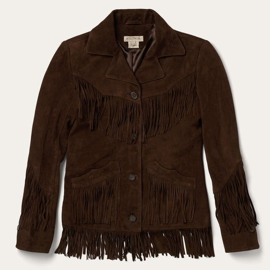 Fringe Suede Jacket Chocolate