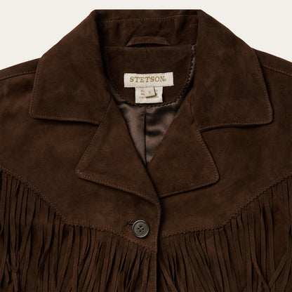 Fringe Suede Jacket Chocolate