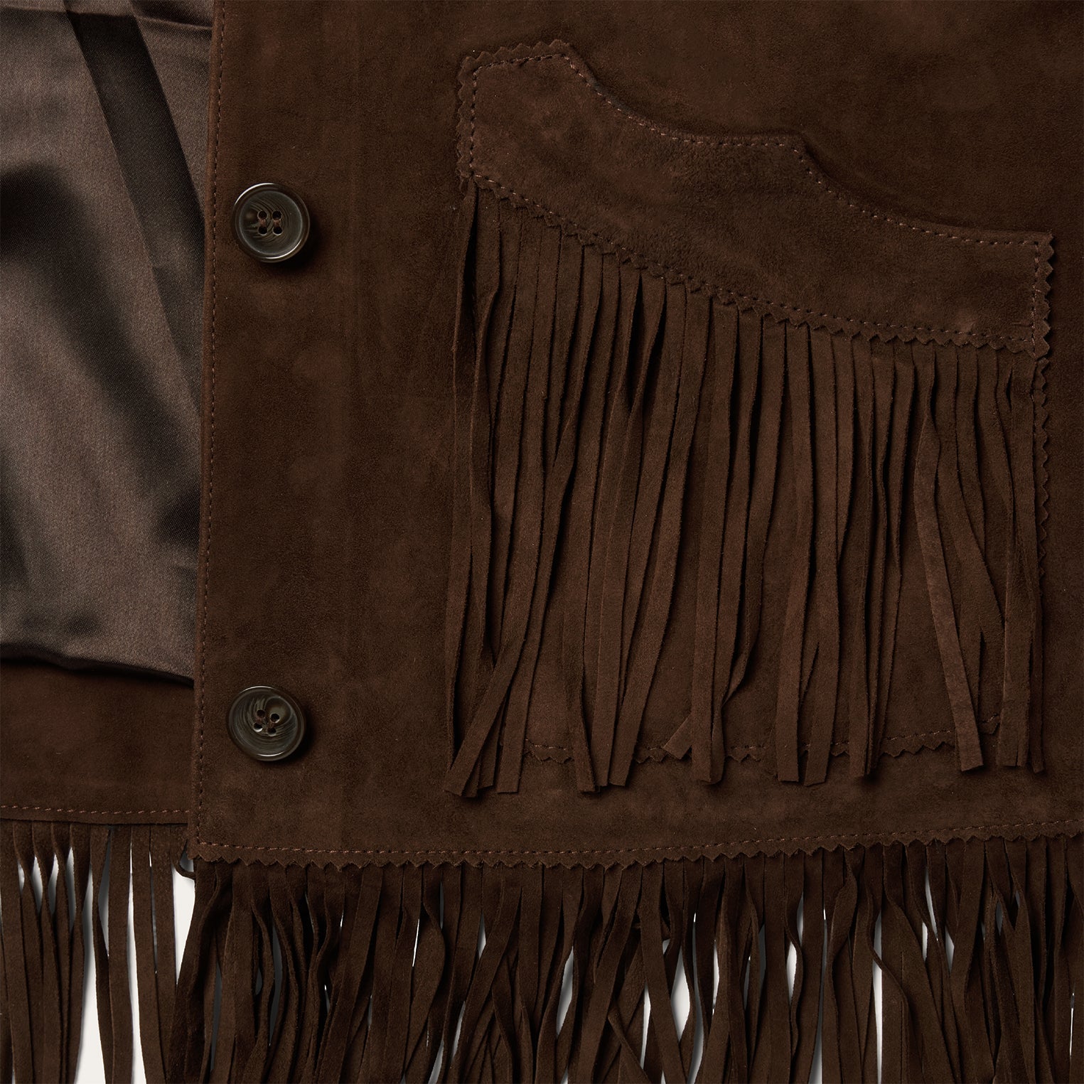 Fringe Suede Jacket Chocolate