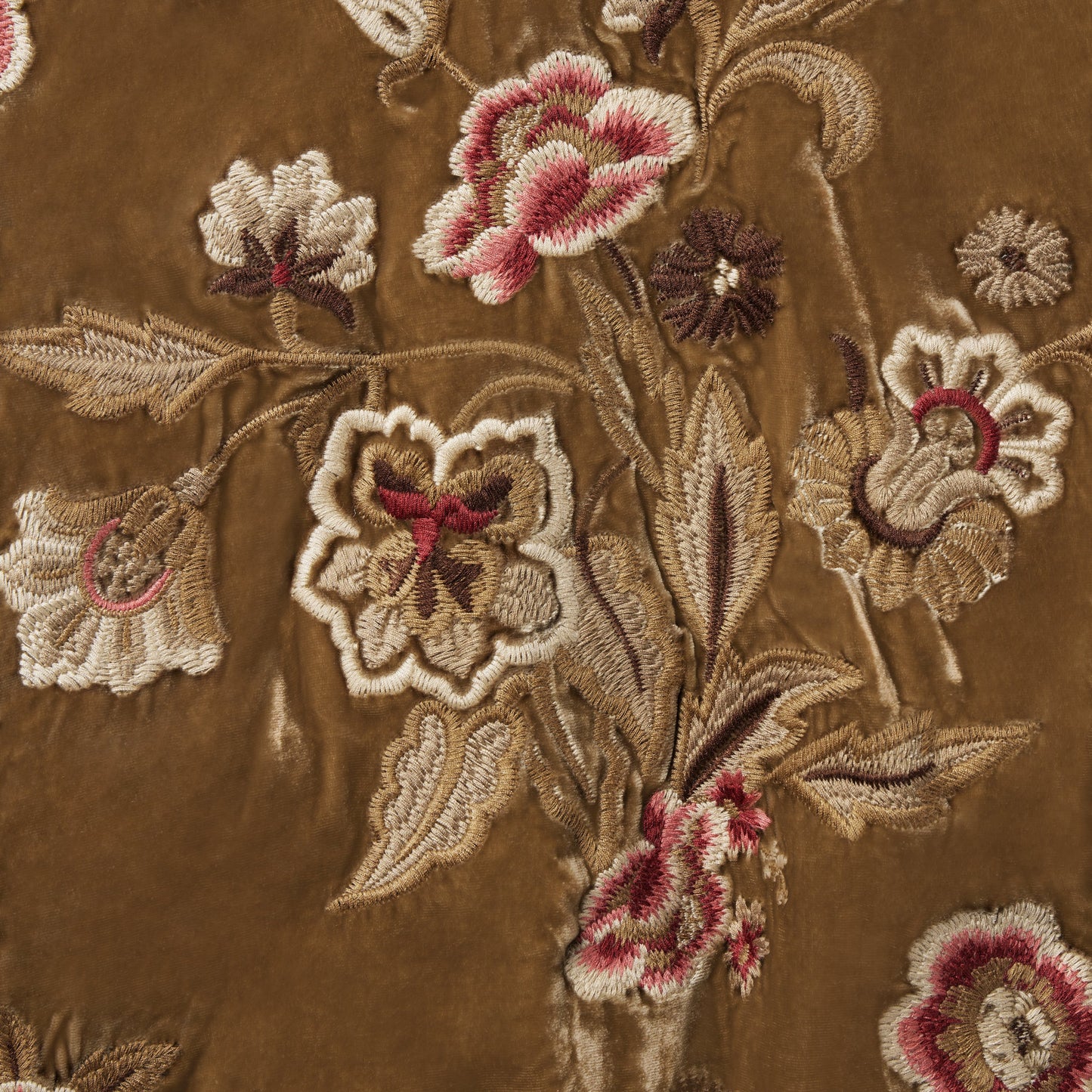 Embroidered Velvet Bomber Jacket Copper