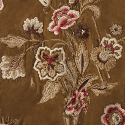 Embroidered Velvet Bomber Jacket Copper