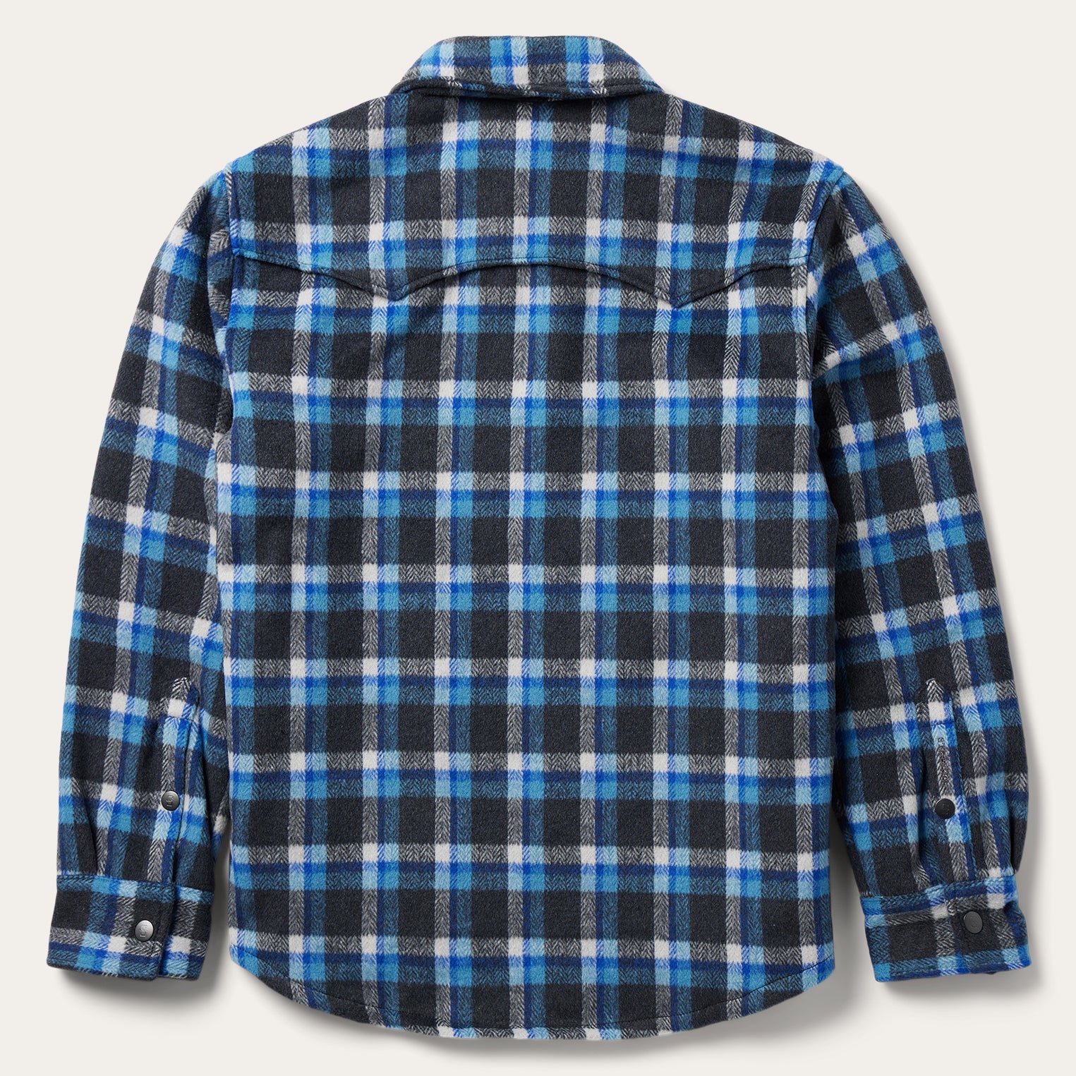 Blue Plaid Quilted Shirt Jacket Blue