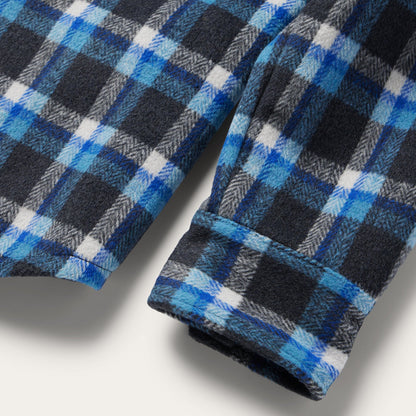 Blue Plaid Quilted Shirt Jacket Blue