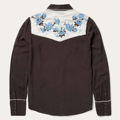 Embroidered Western Shirt Brown