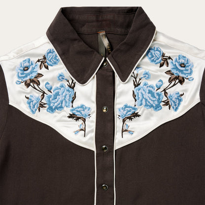 Embroidered Western Shirt Brown