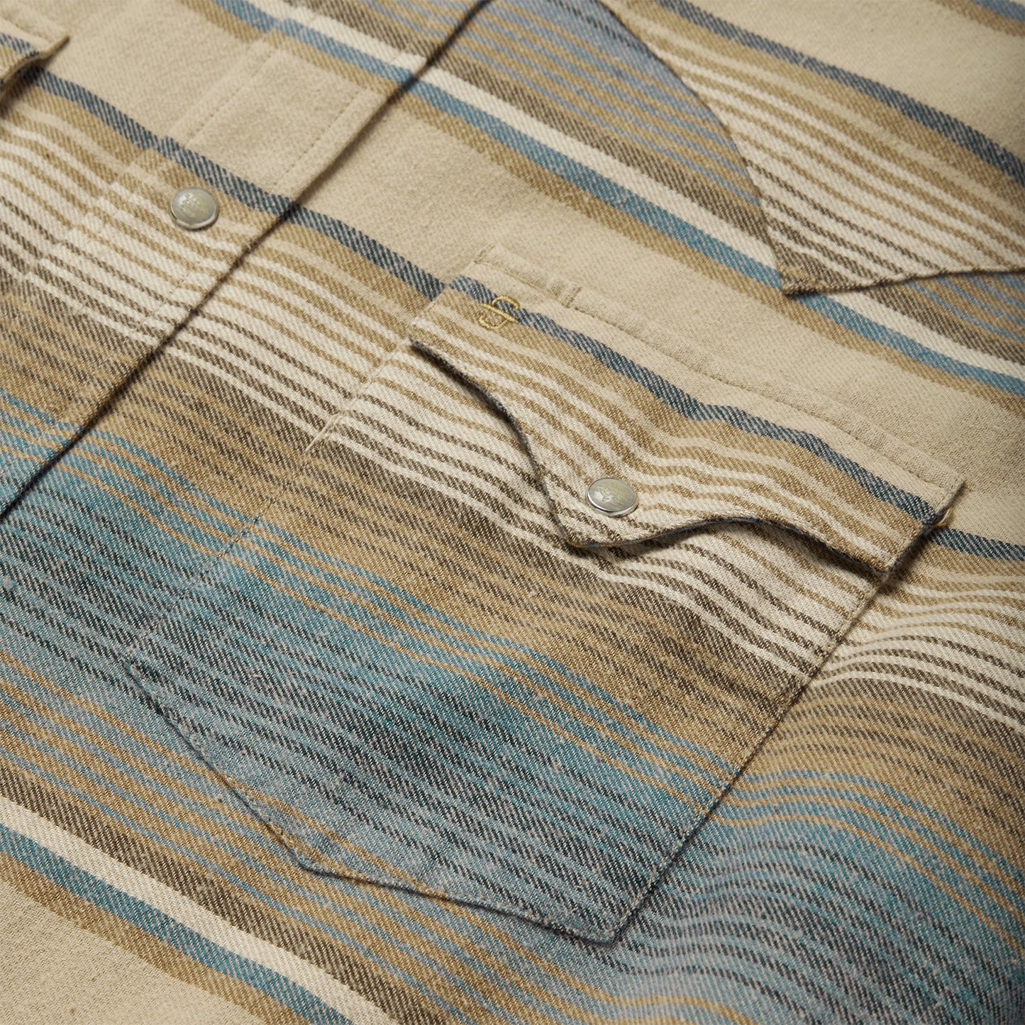 Blue Stripe Flannel Western Shirt Blue
