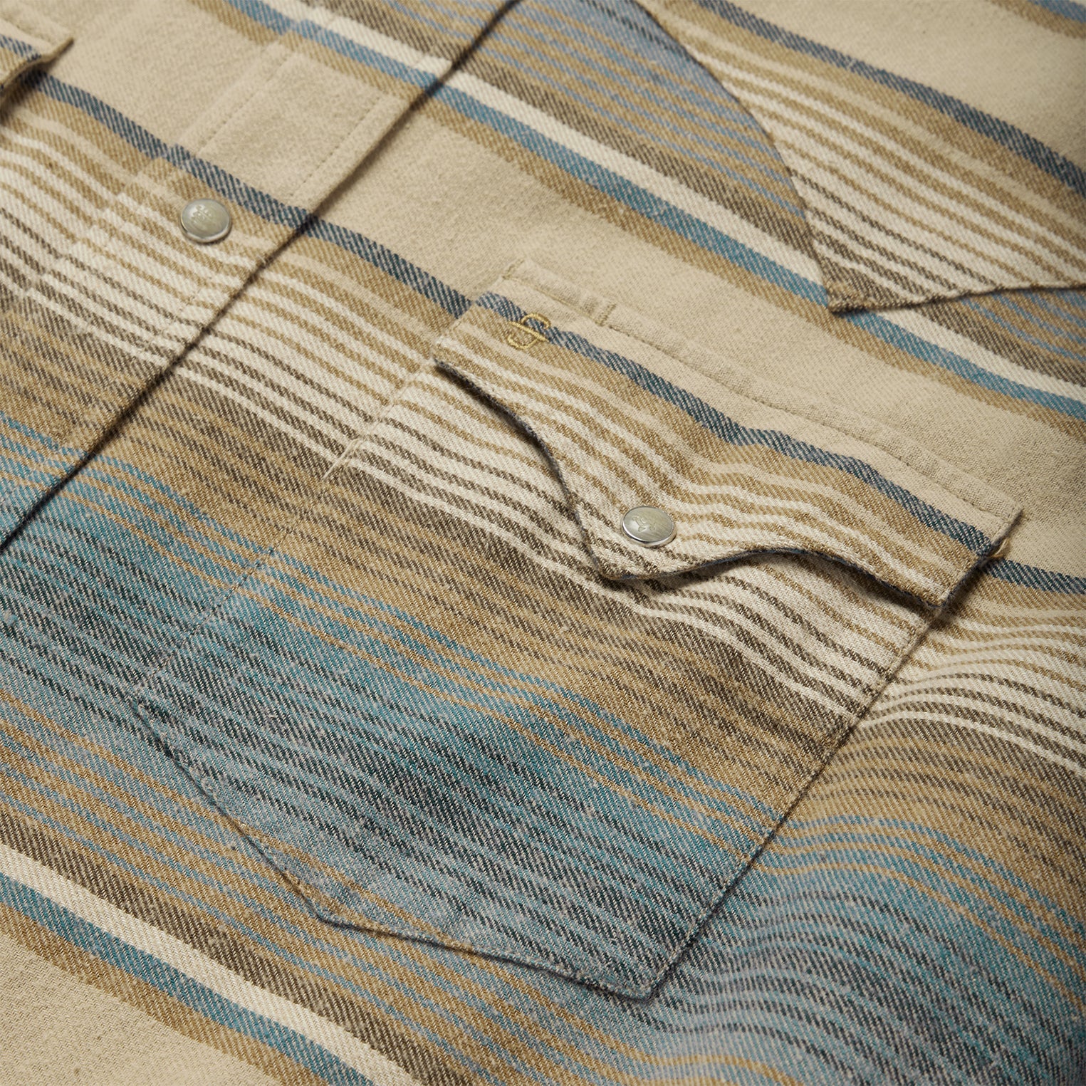 Blue Stripe Flannel Western Shirt Blue
