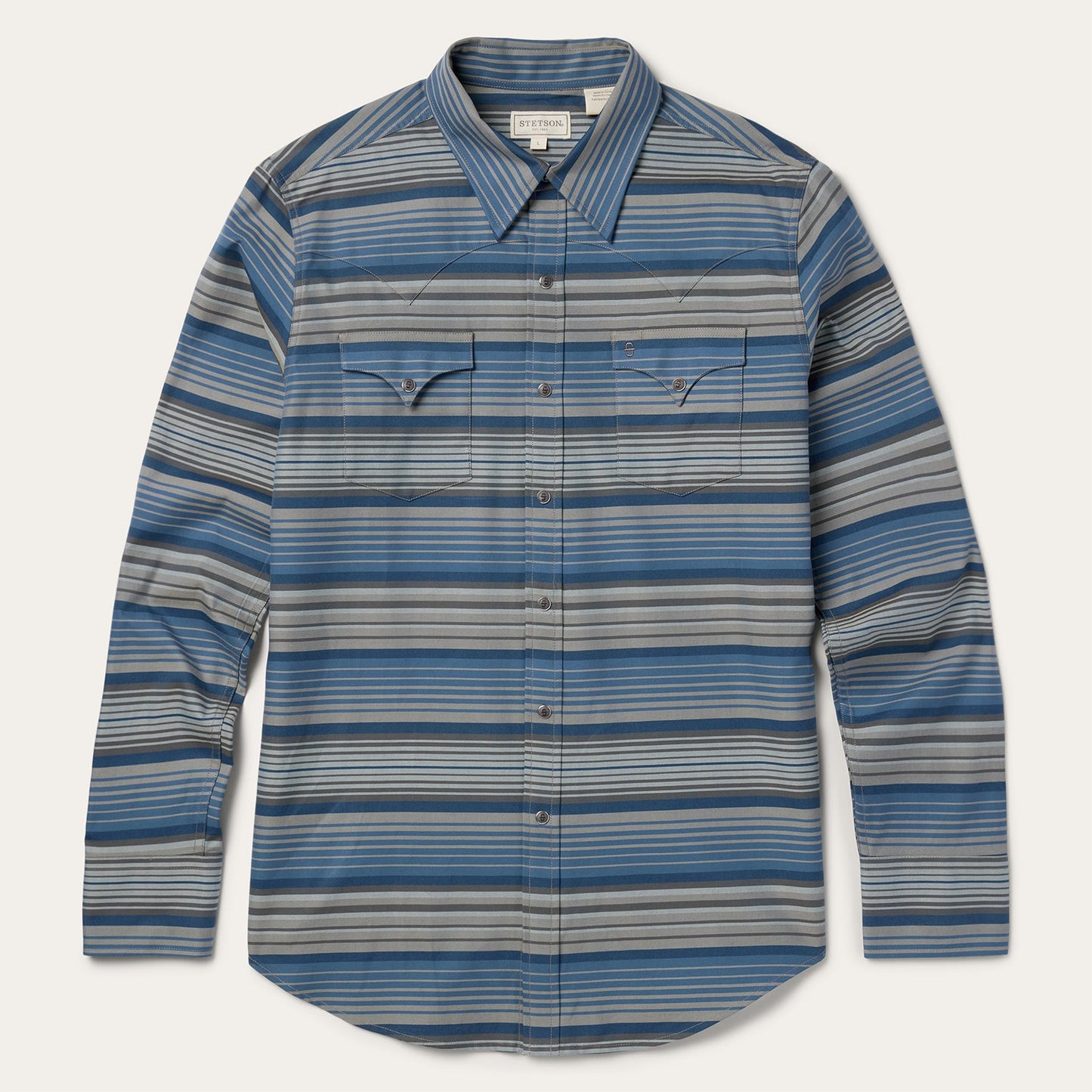 Serape Stripe Western Shirt Blue