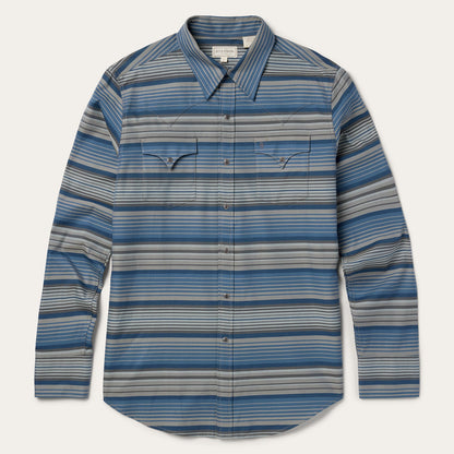 Serape Stripe Western Shirt Blue