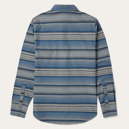 Serape Stripe Western Shirt Blue