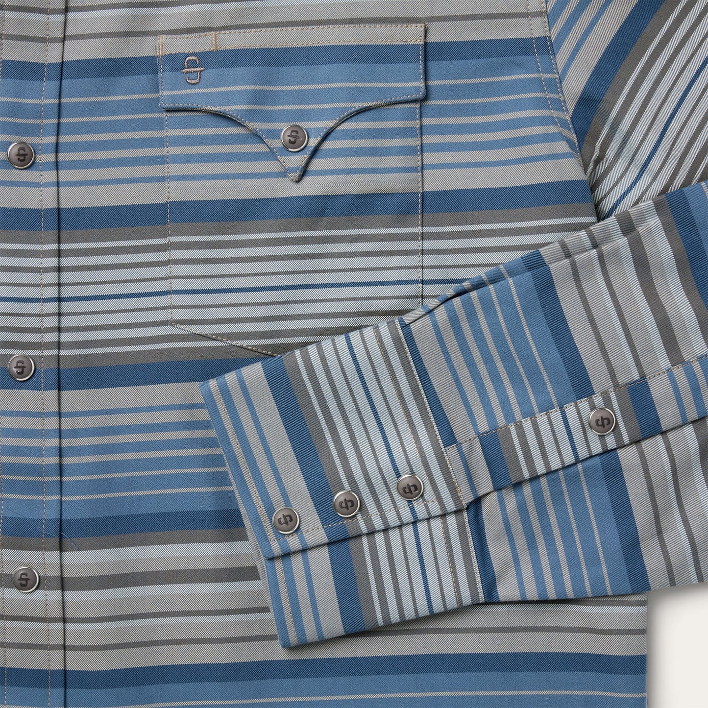 Serape Stripe Western Shirt Blue
