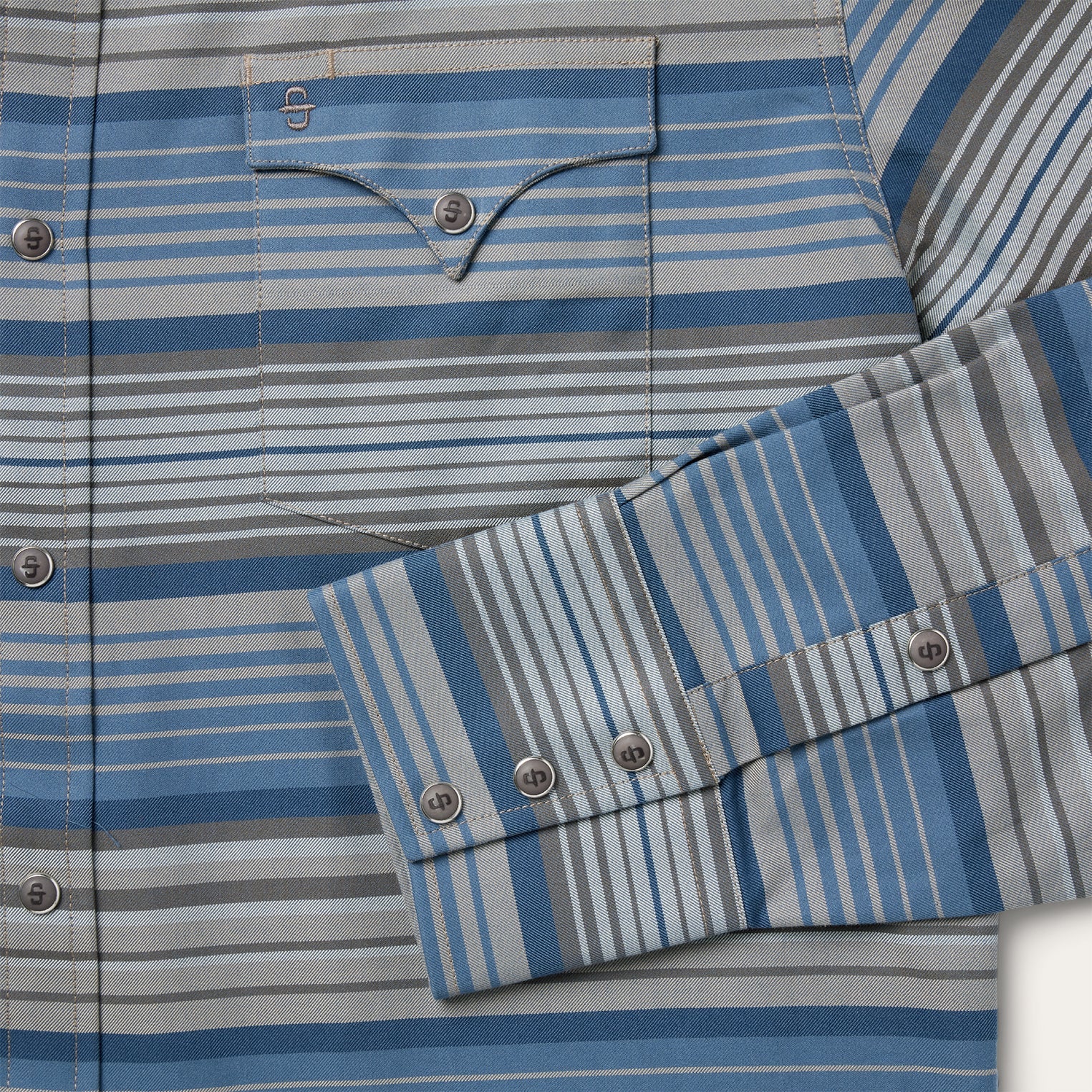 Serape Stripe Western Shirt Blue
