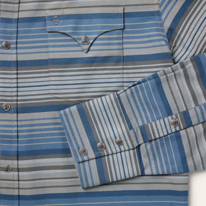 Serape Stripe Western Shirt Blue