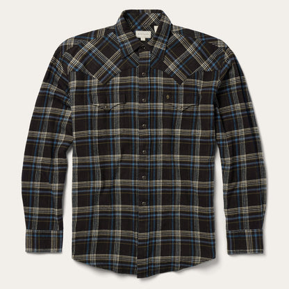 Brown Plaid Flannel Western Shirt Brown