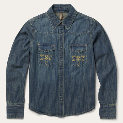 Dirty Denim Boyfriend Fit Shirt Blue