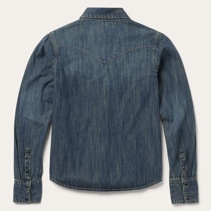 Dirty Denim Boyfriend Fit Shirt Blue