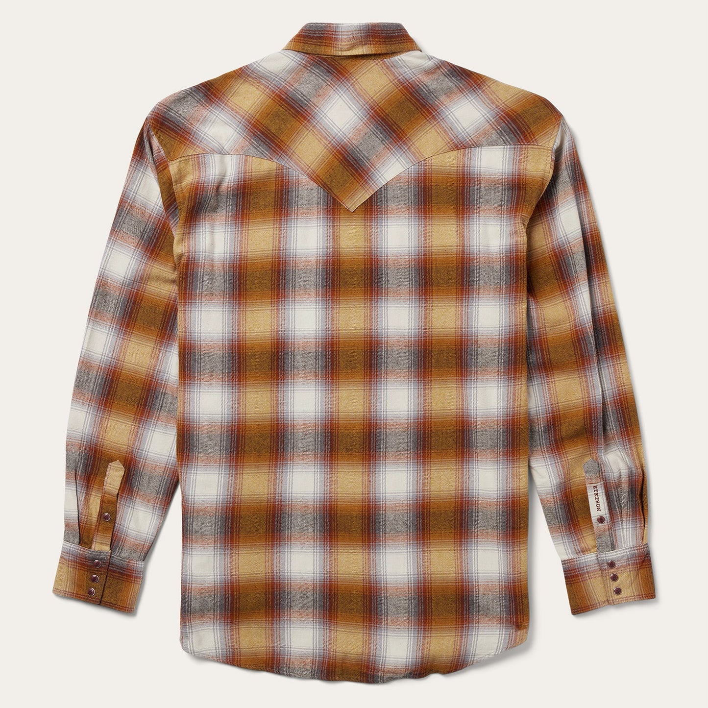 Rust Plaid Flannel Western Shirt Brown