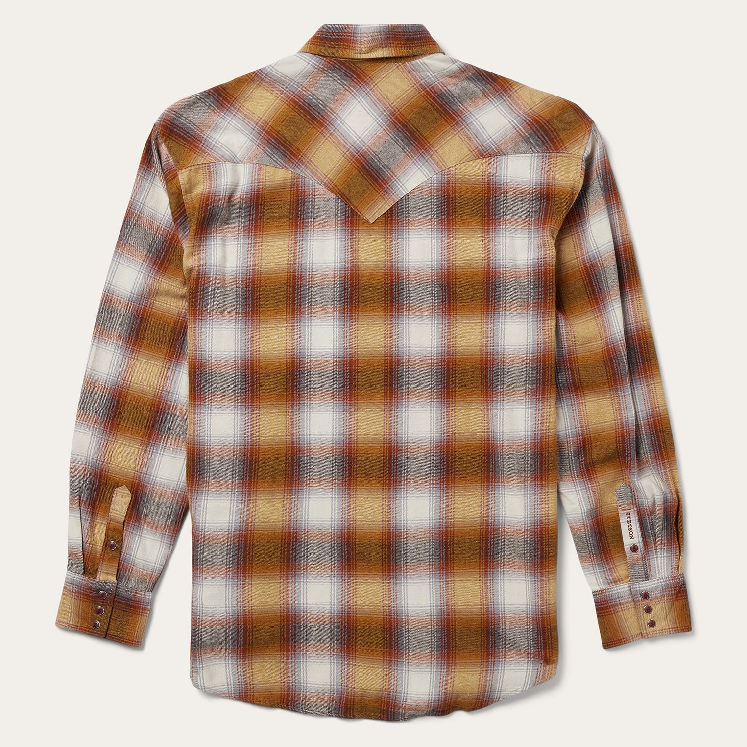 Rust Plaid Flannel Western Shirt Brown