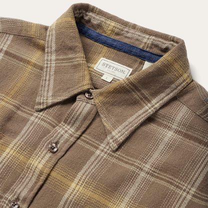 Brown Flannel Button-Front Shirt Brown