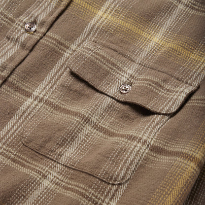 Brown Flannel Button-Front Shirt Brown