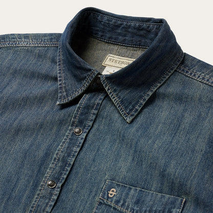 Dark Denim Western Shirt Blue