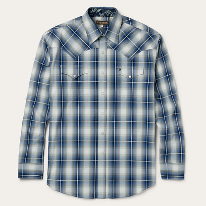 Crystal Plaid Western Shirt Blue